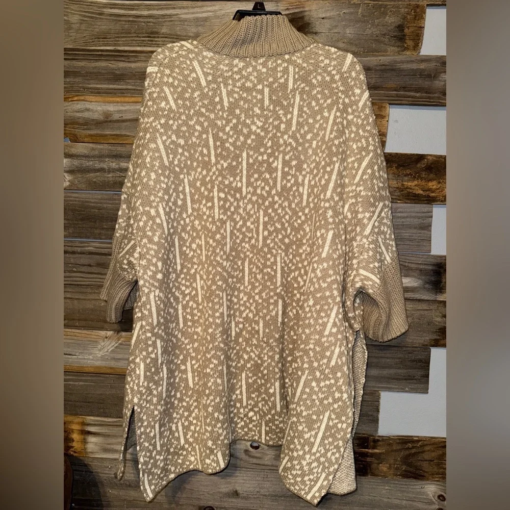 Marla Wynne Oversized Cardigan Sweater Tan Lagenlook Poncho Women's Size XS